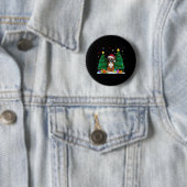 Boxer Dog liebt Weihnachtsmannmütze Ugly Christmas Button (Beispiel)