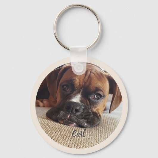 Boxer Dog Lover Custom Foto Schlüsselanhänger Keep (Vorderseite)