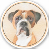 Boxer Dog Malerei unzugeschnittene ursprüngliche T Aufkleber (Vorderseite)