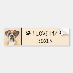Boxer Dog Malerei unzugeschnittene ursprüngliche T Autoaufkleber