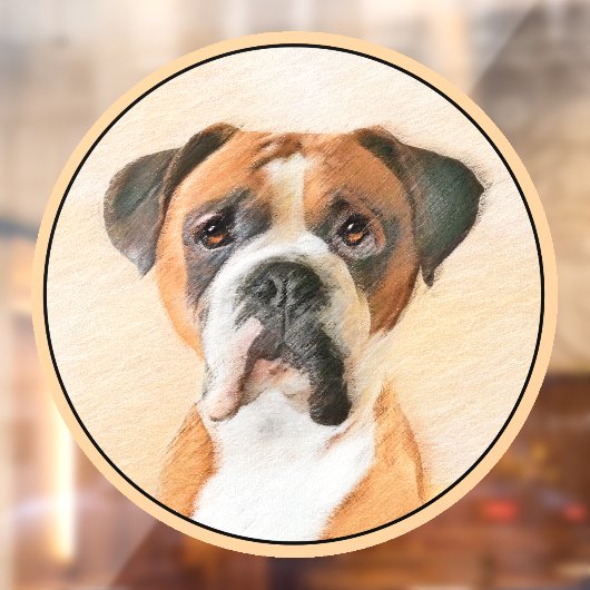 Boxer Dog Malerei unzugeschnittene ursprüngliche T Fensteraufkleber (Blatt 2)