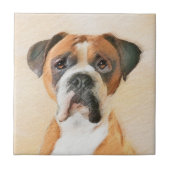 Boxer Dog Malerei unzugeschnittene ursprüngliche T Fliese (Vorderseite)