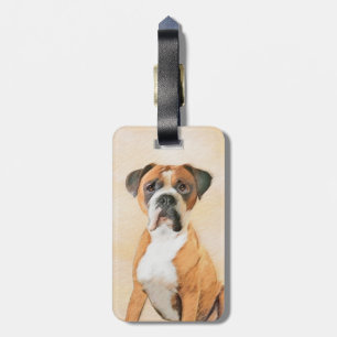 Boxer Dog Malerei unzugeschnittene ursprüngliche T Gepäckanhänger