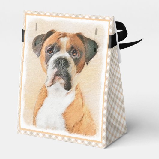 Boxer Dog Malerei unzugeschnittene ursprüngliche T Geschenkschachtel (Rückseite)