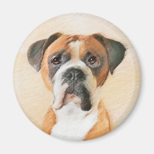 Boxer Dog Malerei unzugeschnittene ursprüngliche T Magnet