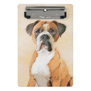 Boxer Dog Malerei unzugeschnittene ursprüngliche T Mini Klemmbrett