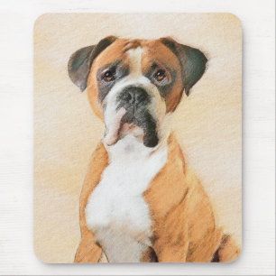 Boxer Dog Malerei unzugeschnittene ursprüngliche T Mousepad