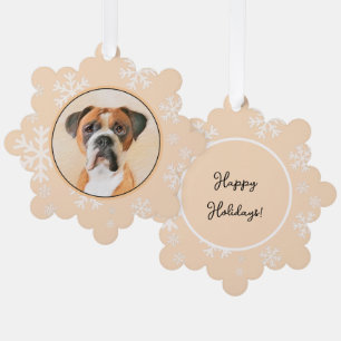 Boxer Dog Malerei unzugeschnittene ursprüngliche T Ornament Karte