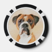 Boxer Dog Malerei unzugeschnittene ursprüngliche T Pokerchips (Rückseite)