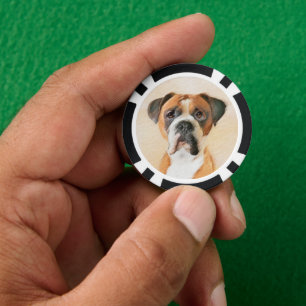 Boxer Dog Malerei unzugeschnittene ursprüngliche T Pokerchips