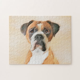 Boxer Dog Malerei unzugeschnittene ursprüngliche T Puzzle