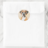 Boxer Dog Malerei unzugeschnittene ursprüngliche T Runder Aufkleber (Tasche)