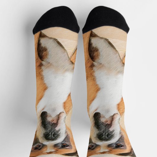 Boxer Dog Malerei unzugeschnittene ursprüngliche T Socken (Oben)