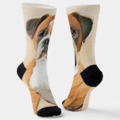 Boxer Dog Malerei unzugeschnittene ursprüngliche T Socken (Gewinkelt)