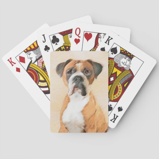 Boxer Dog Malerei unzugeschnittene ursprüngliche T Spielkarten (Rückseite)