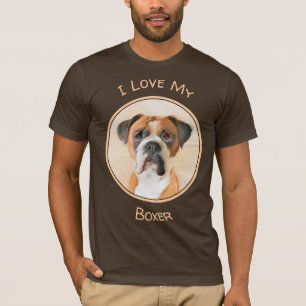 Boxer Dog Malerei unzugeschnittene ursprüngliche T T-Shirt