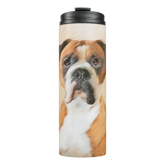 Boxer Dog Malerei unzugeschnittene ursprüngliche T Thermosbecher (Vorderseite)