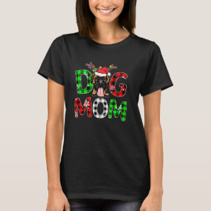 Boxer Dog Mama Buffalo Kariert Xmas Pajama Reindee T-Shirt