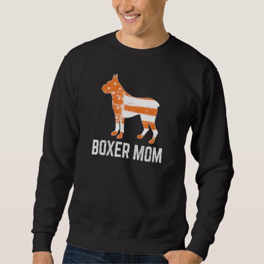 Boxer Dog Mama Vintag Patriotisch mit amerikanisch Sweatshirt (Vorderseite)