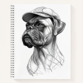 Boxer Dog Marble Statue Vintage Style Notebook Notizblock