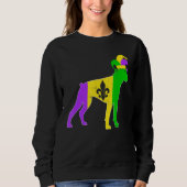 Boxer Dog Mardi Gras Carnivals Funny Puppy Jester Sweatshirt (Vorderseite)