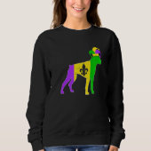 Boxer Dog Mardi Gras Carnivals Funny Puppy Jester  Sweatshirt (Vorderseite)