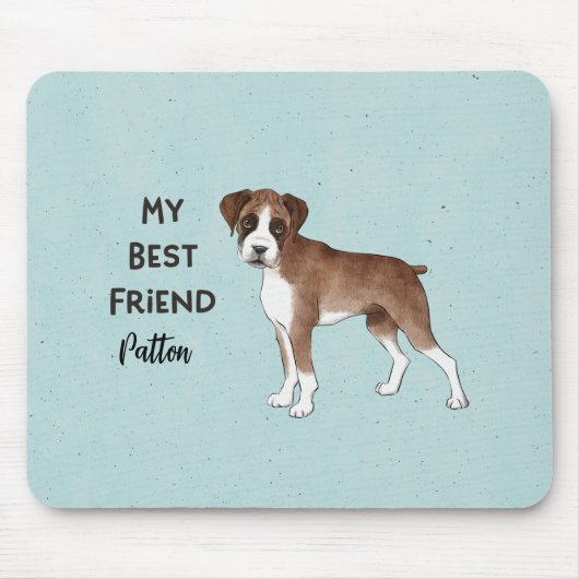 Boxer Dog Mein bester Freund, individueller Pet-Na Mousepad (Vorne)