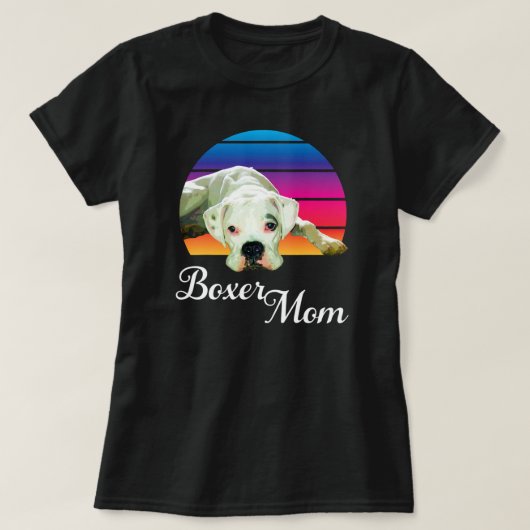 Boxer Dog Mom Rainbow Dog Animal Lover Graphic T-Shirt (Design vorne)