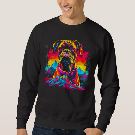 Boxer Dog Mountain Design Sweatshirt (Vorderseite)