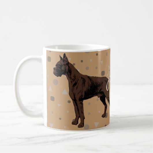 Boxer Dog Mug – Modern Boxer Illustration Kaffeetasse (Links)