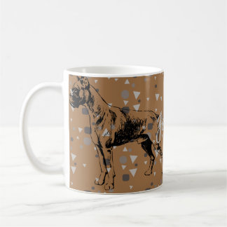 Boxer Dog Mug – Modern Geometric Boxer Illustratio Kaffeetasse