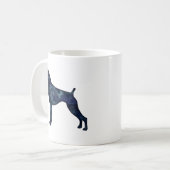 Boxer Dog Natural Ears Black Watercolor Silhouette Kaffeetasse (Vorderseite Links)