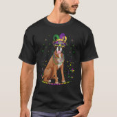 Boxer Dog Niedlich Mardi Gras Carnival Jester 1 T-Shirt (Vorderseite)
