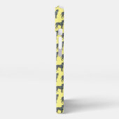 Boxer Dog Niedlich Silhouette Grid Blue iPhone Hülle (Linke Seite)