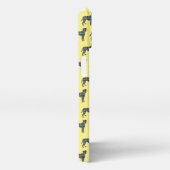 Boxer Dog Niedlich Silhouette Grid Blue iPhone Hülle (Rechte Seite)