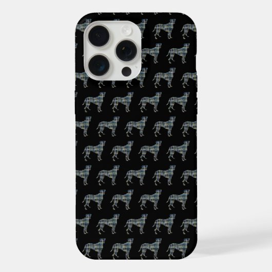 Boxer Dog Niedliche Silhouette Raster Black iPhone Hülle (Rückseite)