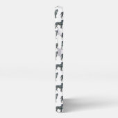 Boxer Dog Niedliche Silhouette Raster White iPhone Hülle (Linke Seite)