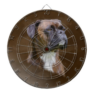 Boxer Dog Ölgemälde Porträt Dartscheibe