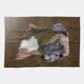 Boxer Dog Ölgemälde Porträt Küchentuch (Horizontal)
