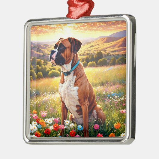 Boxer dog ornament aus metall (Links)