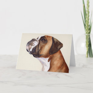 Boxer Dog Painted in Watercolour Feiertagskarte