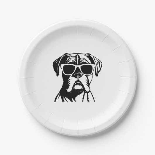 Boxer Dog Pappteller (Vorderseite)