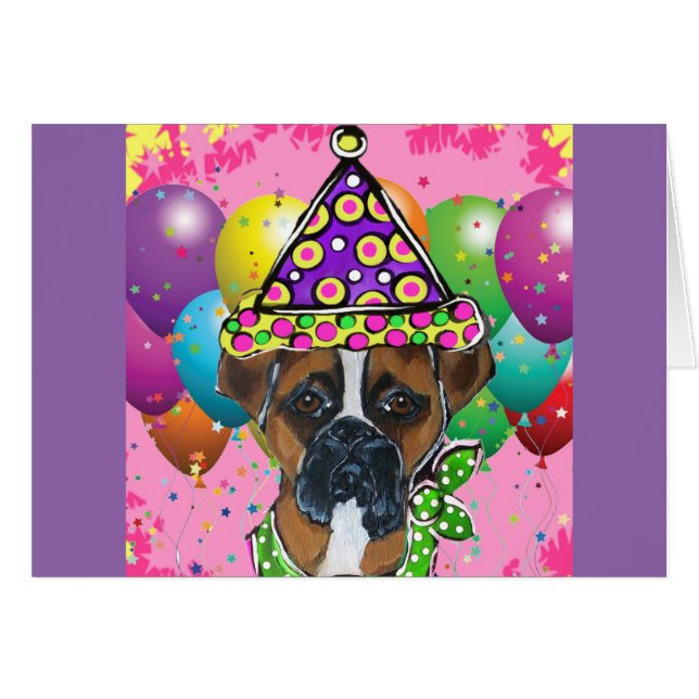 Boxer Dog Party Dog (Vorderseite (Horizontal))