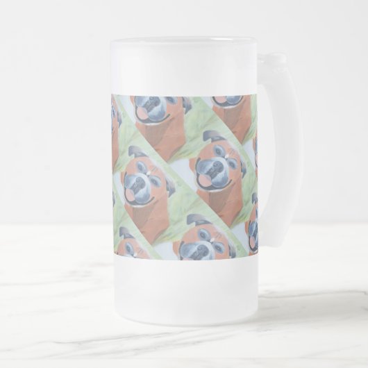 boxer dog pattern mug mattglas bierglas (VorderseiteRechts)