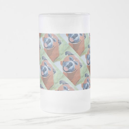 boxer dog pattern mug mattglas bierglas (Mittel)