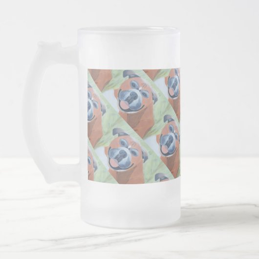 boxer dog pattern mug mattglas bierglas (Links)