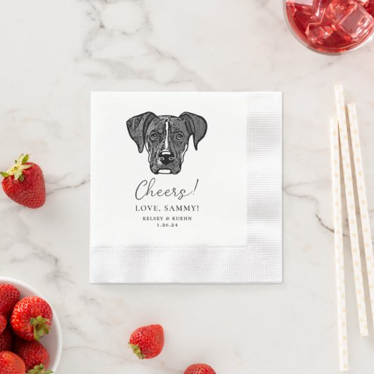 Boxer Dog Personalisiert Cheers Napkins Serviette (Beispiel)