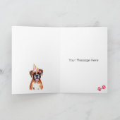 Boxer Dog Personalisiert Happy Birthday Karte (Innenseite)