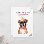Boxer Dog Personalisiert Happy Birthday Karte (Vorderseite/Rückseite Beispiel)