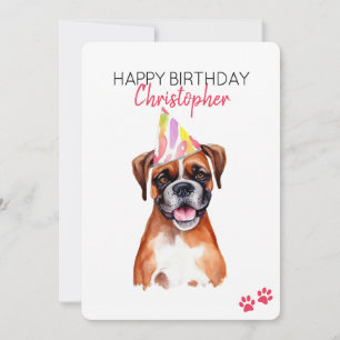 Boxer Dog Personalisiert Happy Birthday Karte